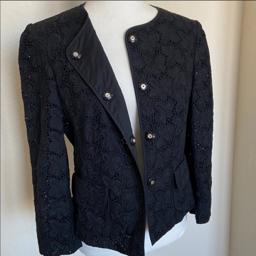 KAREN MILLEN Lace Pattern Black Evening Jacket 4